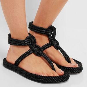 Isabel Marant “Lesley” black rope shoe sandals size 8, 38